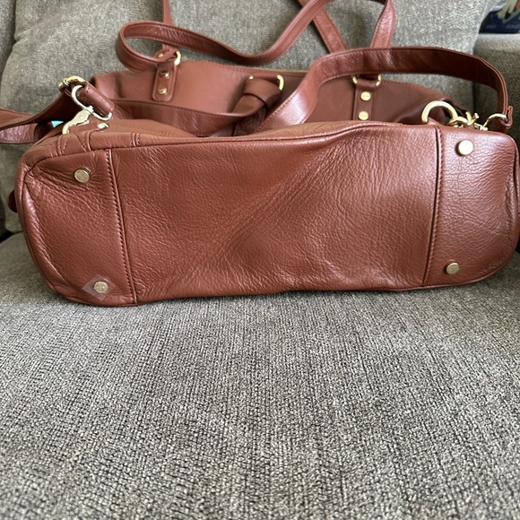 Lily Jade Meggan Convertible Tote-Brandy and gold. - Picture 3 of 5